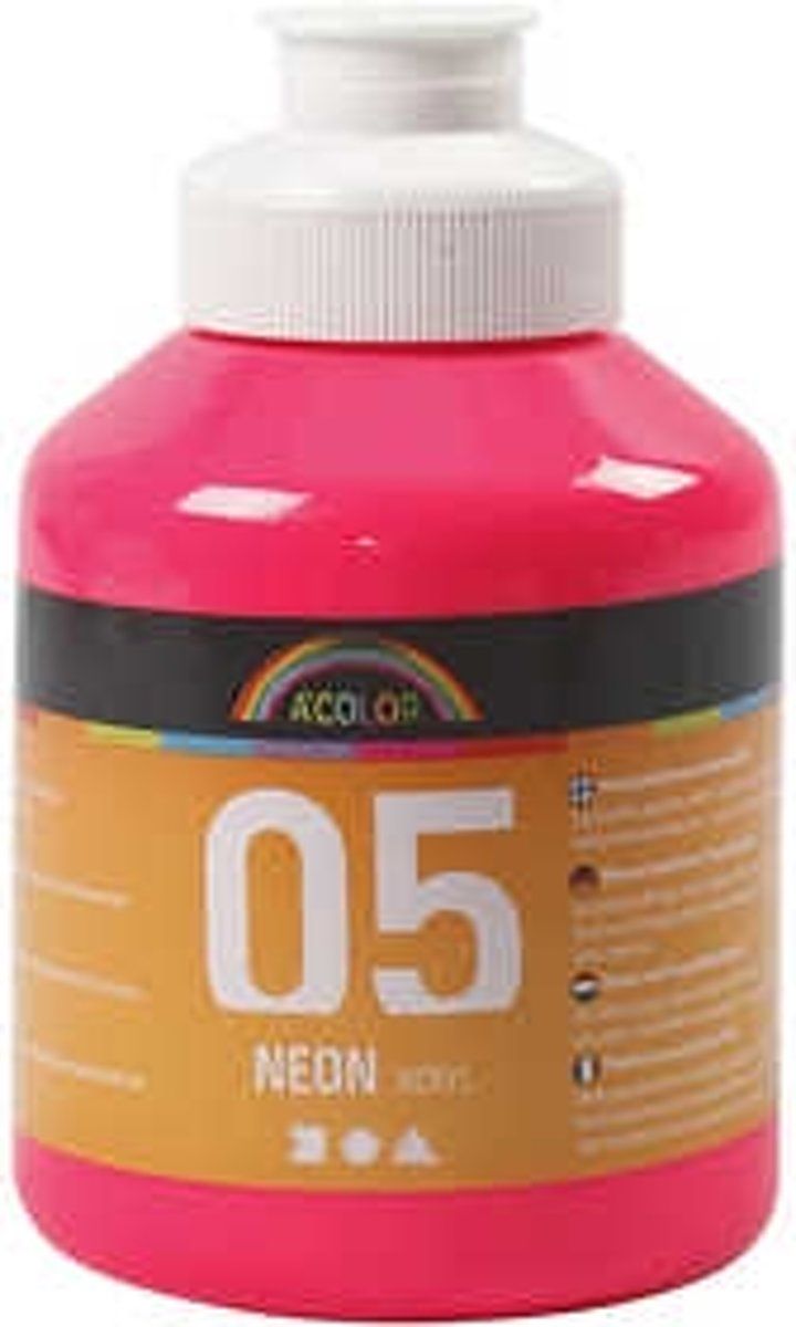 A-Color acrylverf, neon roze, 05 - neon, 500ml [HOB-32620]